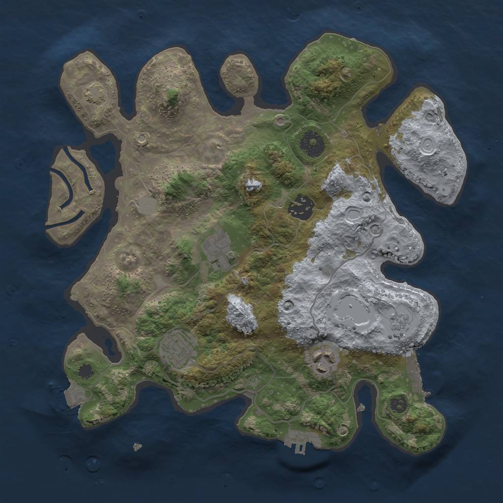 Rust Map: Procedural Map, Size: 3000, Seed: 4061, 12 Monuments