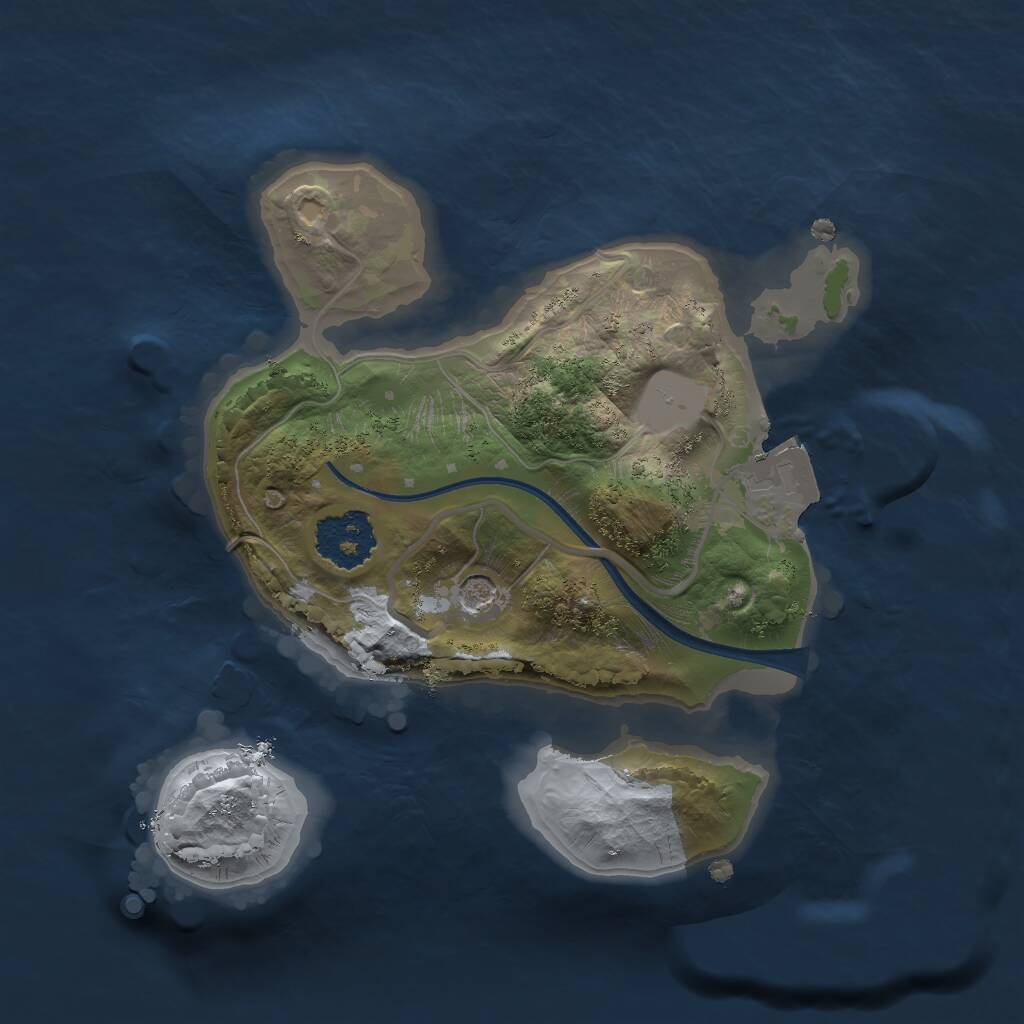 Rust Map: Procedural Map, Size: 1750, Seed: 500, 2 Monuments
