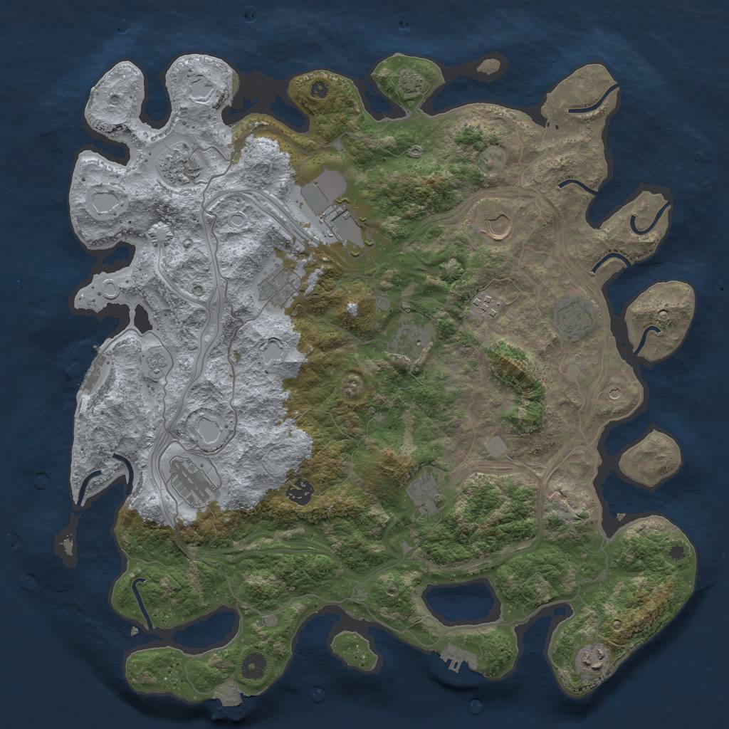 Rust Map: Procedural Map, Size: 4250, Seed: 474551526, 19 Monuments