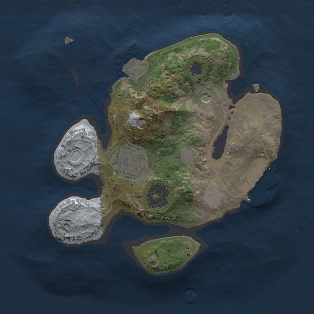 Rust Map: Procedural Map, Size: 2000, Seed: 1362089805, 6 Monuments