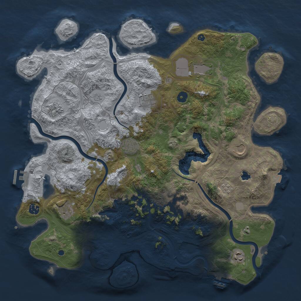 Rust Map: Procedural Map, Size: 4250, Seed: 523879018, 16 Monuments