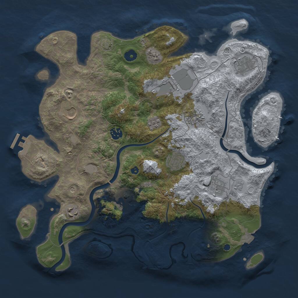 Rust Map: Procedural Map, Size: 3750, Seed: 1970399722, 15 Monuments