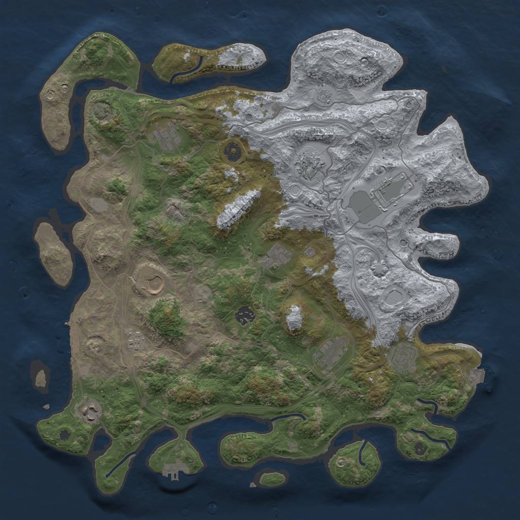 Rust Map: Procedural Map, Size: 4250, Seed: 1244439848, 18 Monuments