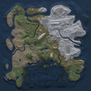 Thumbnail Rust Map: Procedural Map, Size: 4250, Seed: 1244439848, 16 Monuments