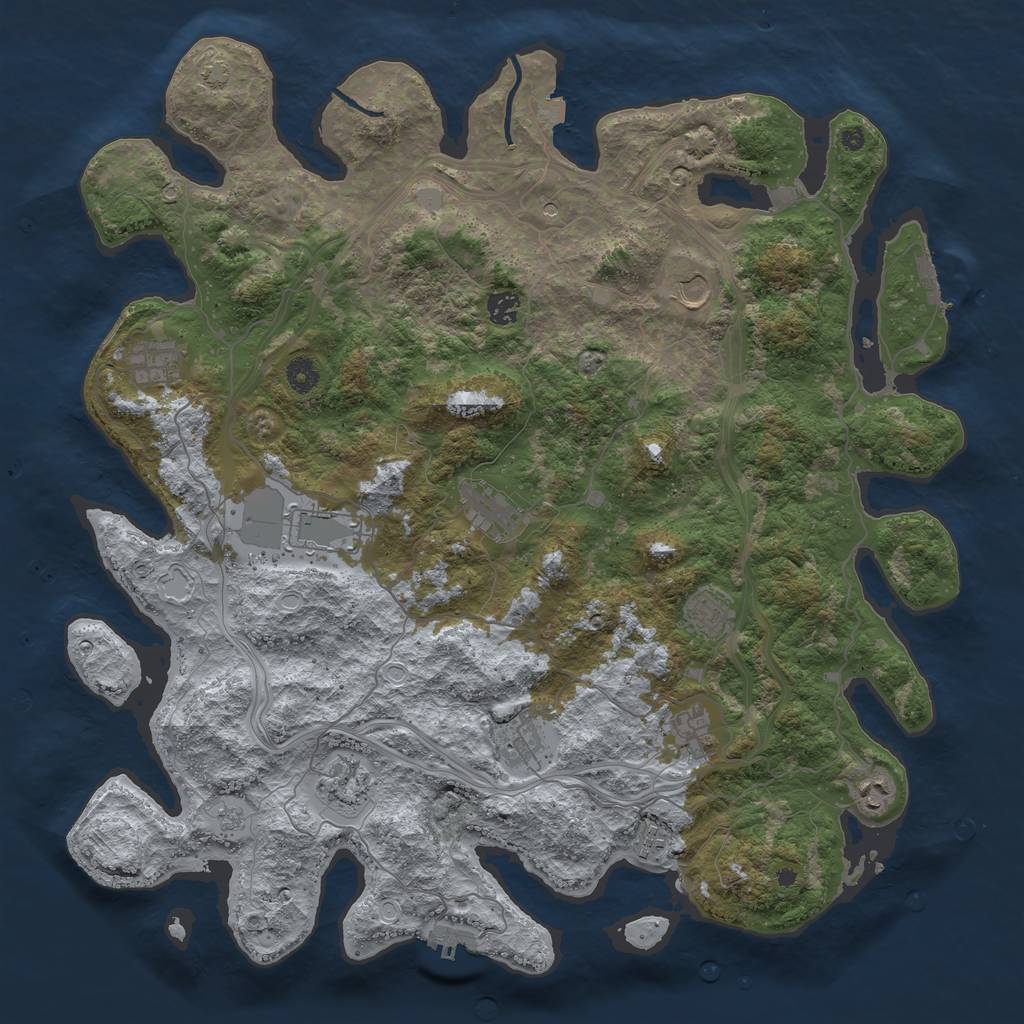 Rust Map: Procedural Map, Size: 4500, Seed: 24775, 19 Monuments