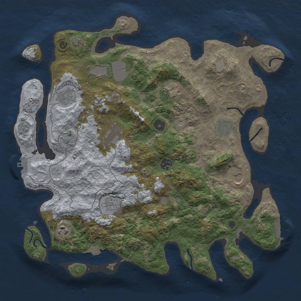 Rust Map: Procedural Map, Size: 4000, Seed: 111633061, 18 Monuments