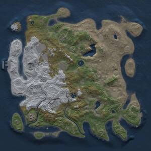 Thumbnail Rust Map: Procedural Map, Size: 4000, Seed: 111633061, 13 Monuments