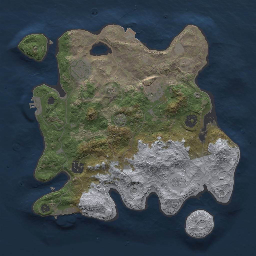 Rust Map: Procedural Map, Size: 3000, Seed: 1837962654, 11 Monuments
