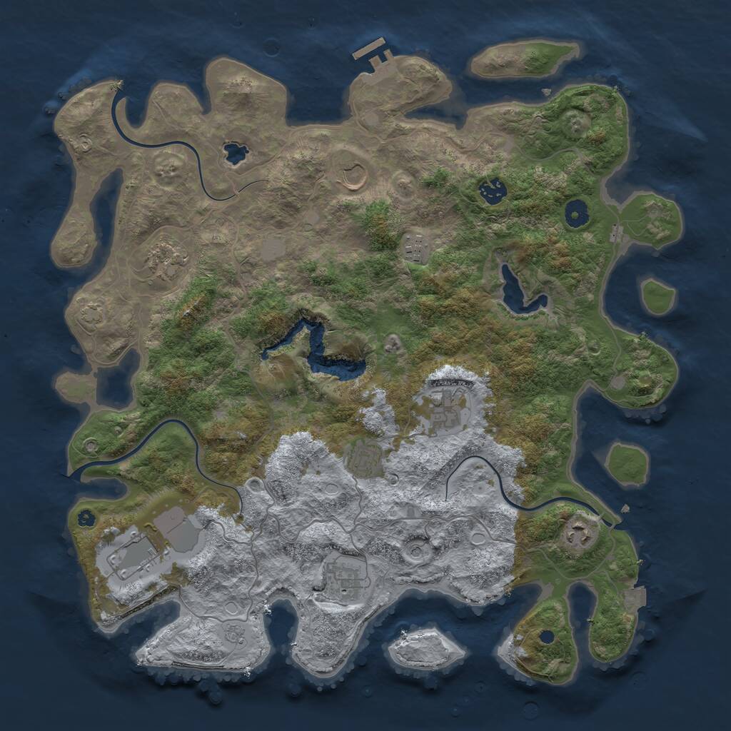 Rust Map: Procedural Map, Size: 4200, Seed: 732030049, 14 Monuments