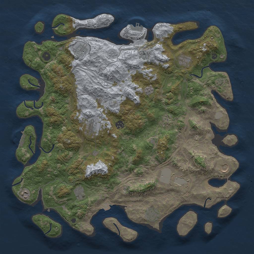 Rust Map: Procedural Map, Size: 4500, Seed: 123456678, 19 Monuments