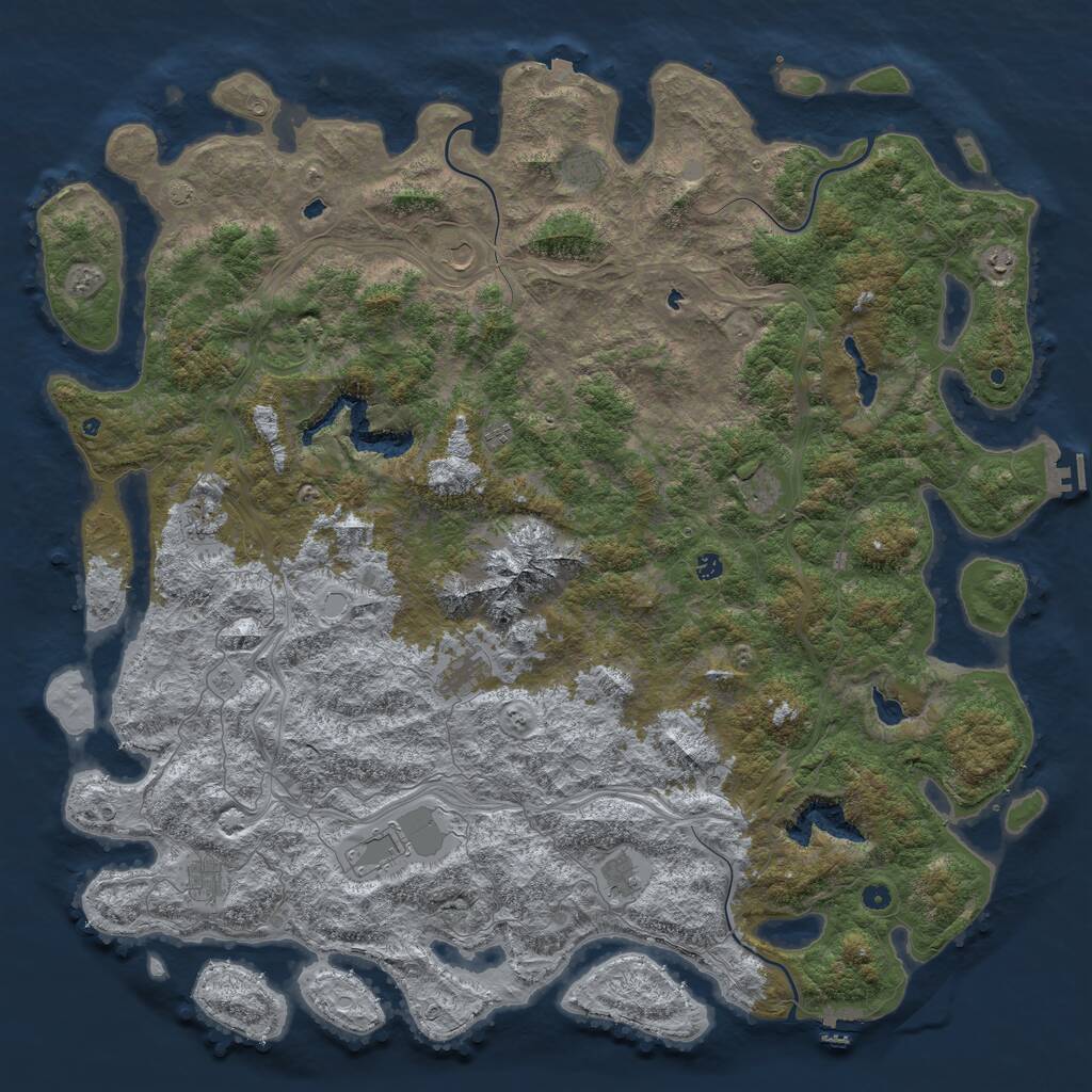 Rust Map: Procedural Map, Size: 6000, Seed: 19780410, 17 Monuments
