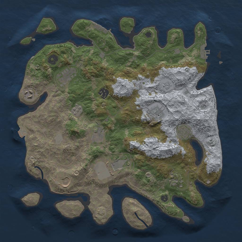 Rust Map: Procedural Map, Size: 3600, Seed: 18894, 18 Monuments