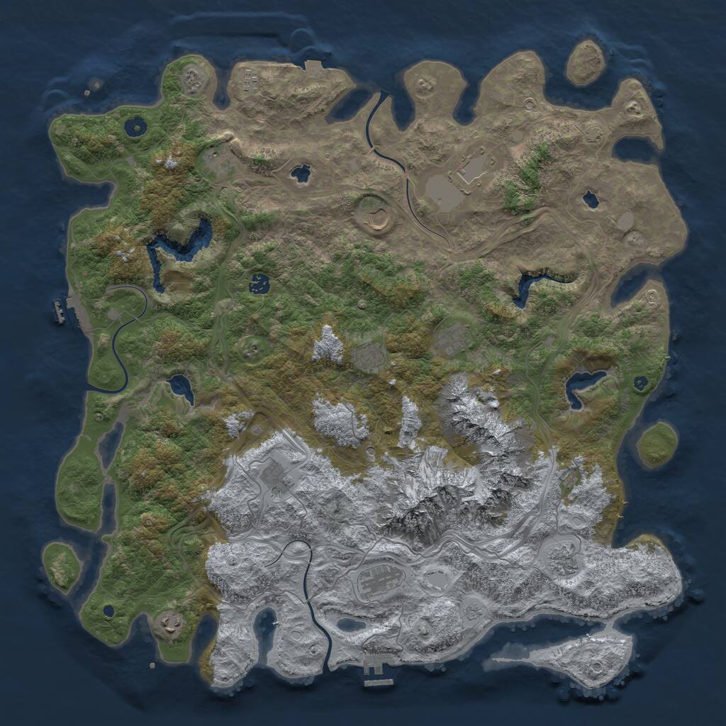 Rust Map: Procedural Map, Size: 5101, Seed: 2727, 17 Monuments