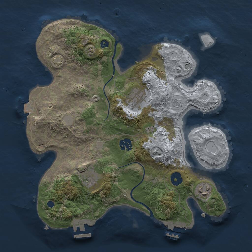 Rust Map: Procedural Map, Size: 3000, Seed: 308210533, 9 Monuments