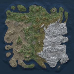 Thumbnail Rust Map: Procedural Map, Size: 4500, Seed: 20520249, 19 Monuments