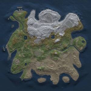 Thumbnail Rust Map: Procedural Map, Size: 3500, Seed: 644889616, 13 Monuments