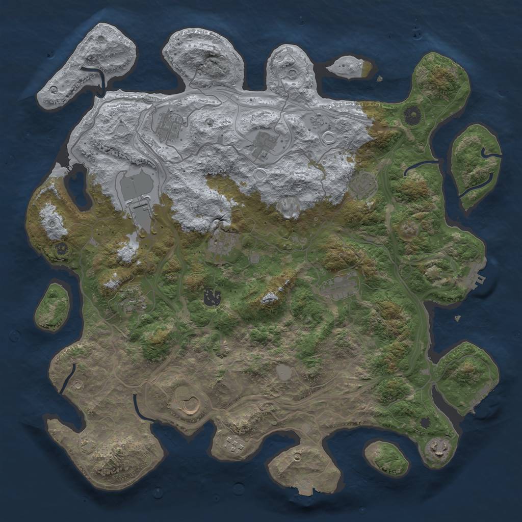 Rust Map: Procedural Map, Size: 4250, Seed: 868240237, 19 Monuments