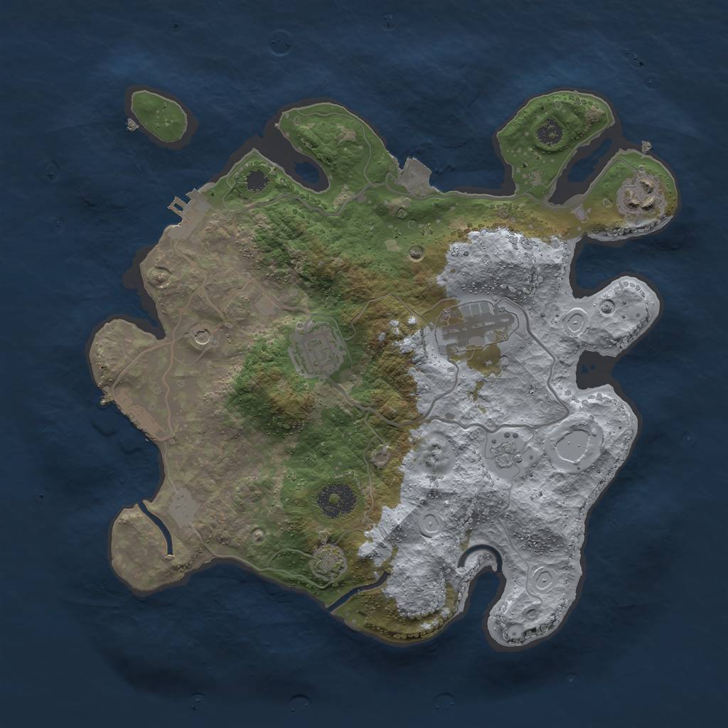 Rust Map: Procedural Map, Size: 3000, Seed: 28960, 11 Monuments