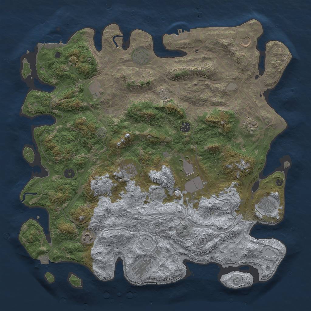 Rust Map: Procedural Map, Size: 4500, Seed: 72385, 19 Monuments