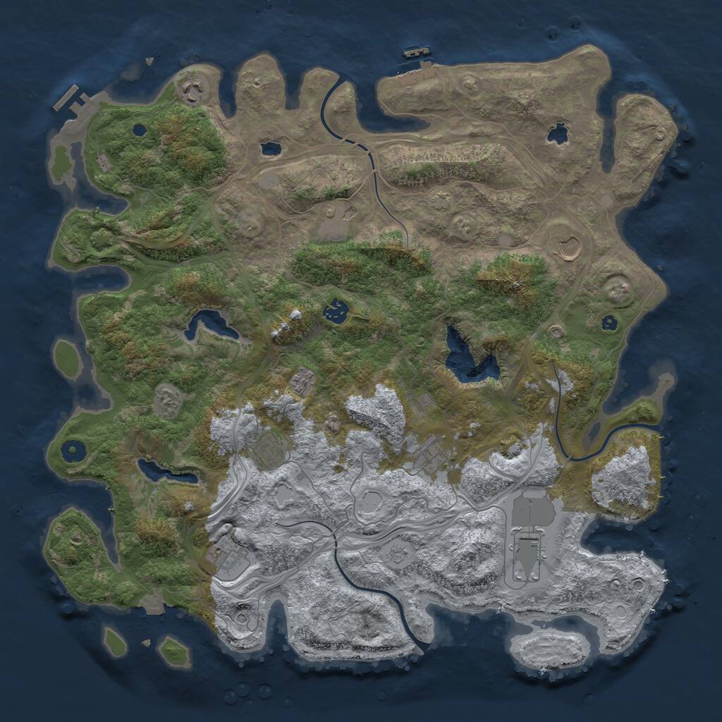 Rust Map: Procedural Map, Size: 4500, Seed: 72385, 15 Monuments