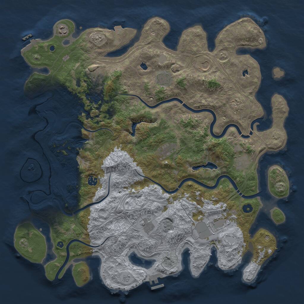 Rust Map: Procedural Map, Size: 4710, Seed: 220011666, 17 Monuments