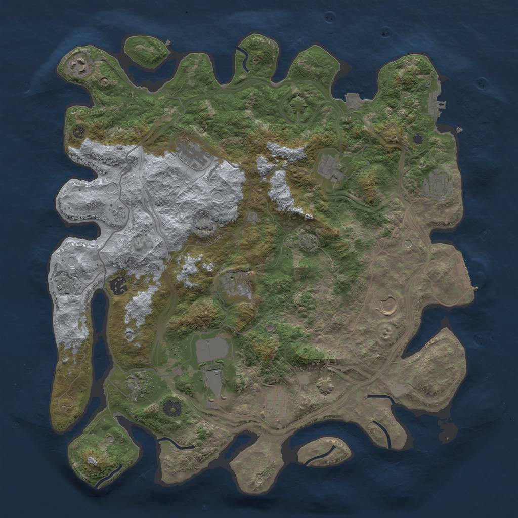 Rust Map: Procedural Map, Size: 4250, Seed: 1530746039, 19 Monuments