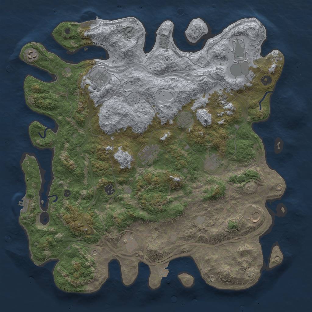 Rust Map: Procedural Map, Size: 4500, Seed: 144686431, 19 Monuments