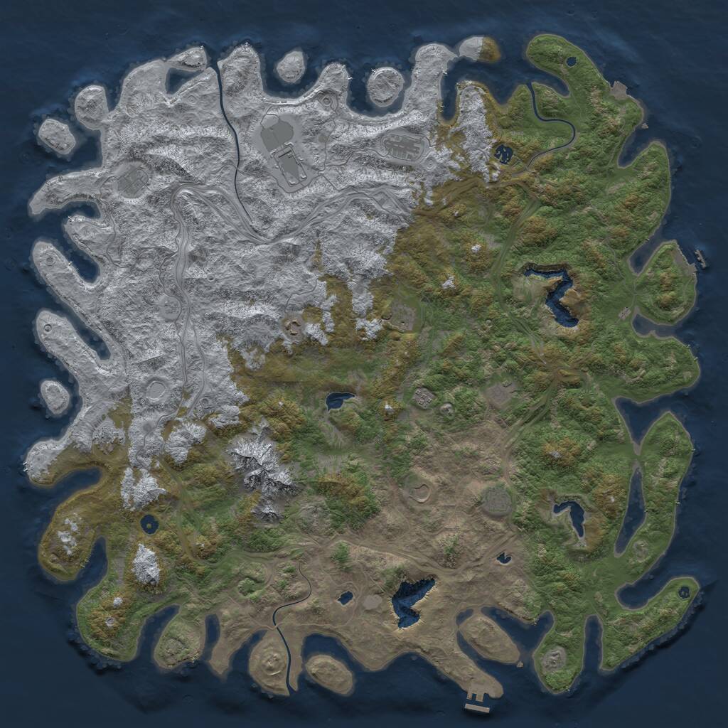 Rust Map: Procedural Map, Size: 6000, Seed: 8880, 17 Monuments