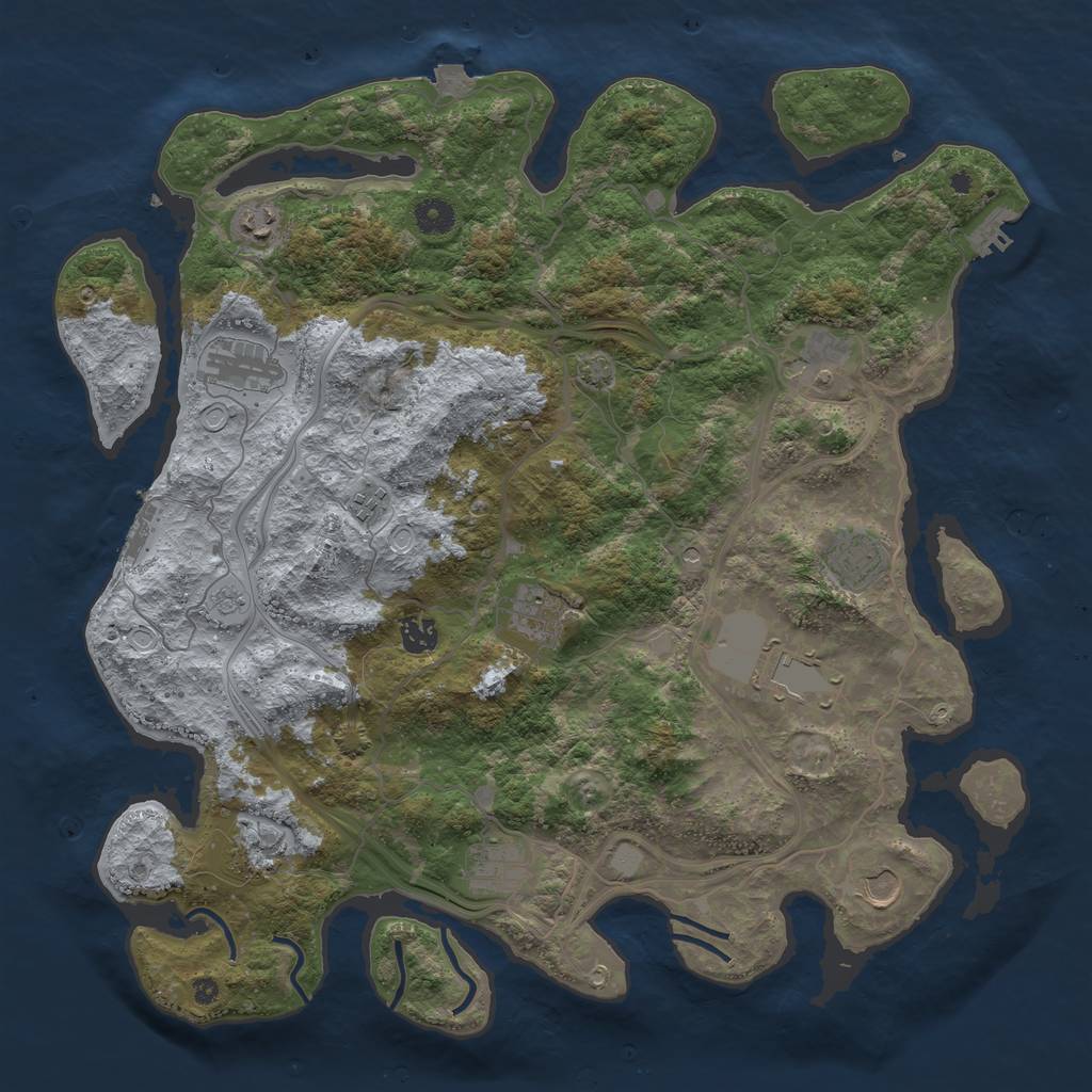 Rust Map: Procedural Map, Size: 4250, Seed: 1847999738, 19 Monuments