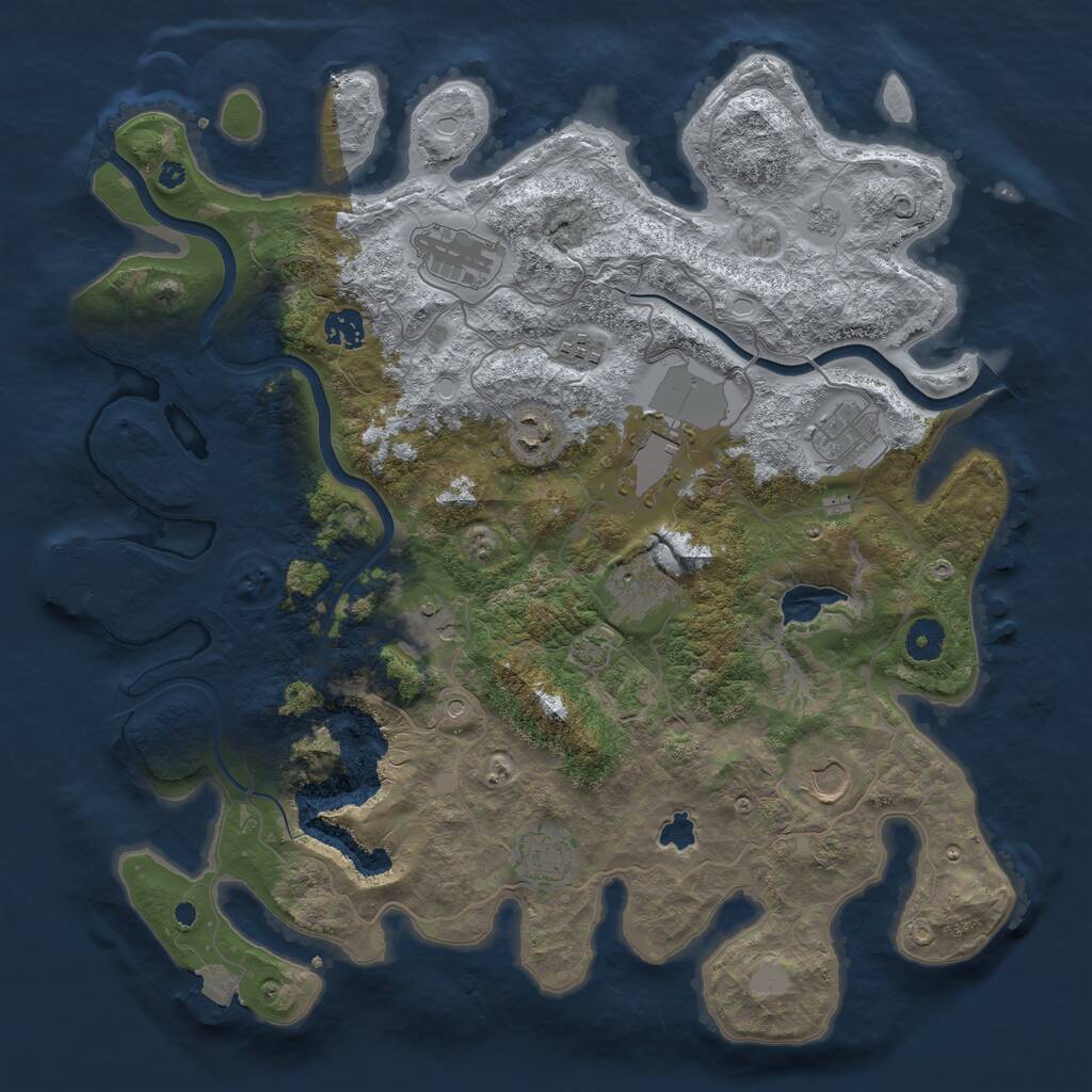 Rust Map: Procedural Map, Size: 4000, Seed: 217620877, 15 Monuments