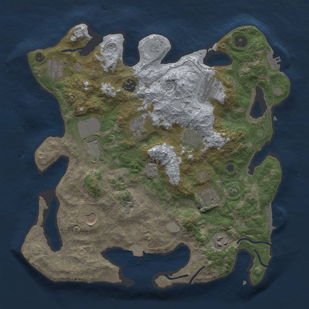 Rust Map: Procedural Map, Size: 3600, Seed: 226804410, 18 Monuments