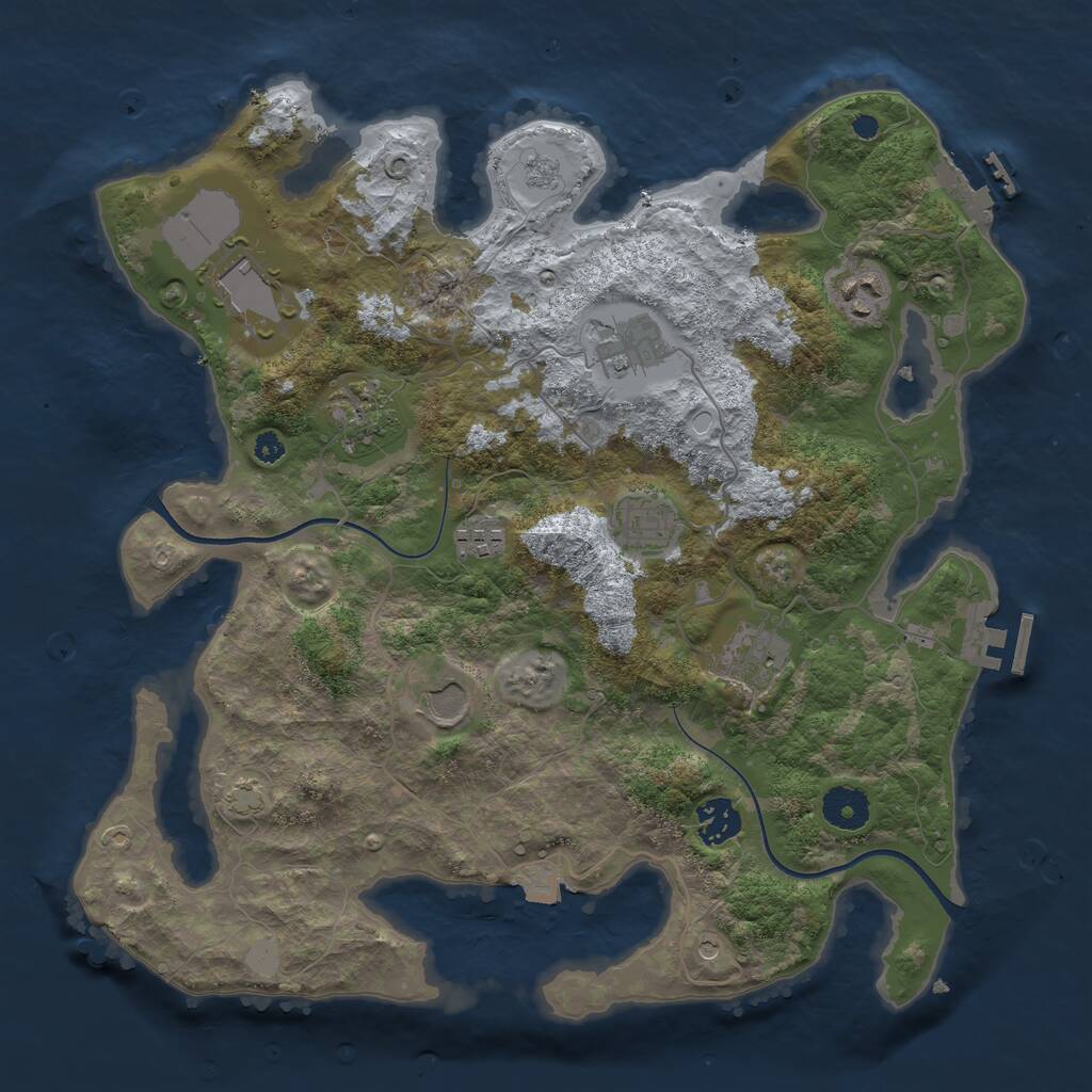 Rust Map: Procedural Map, Size: 3600, Seed: 226804410, 15 Monuments