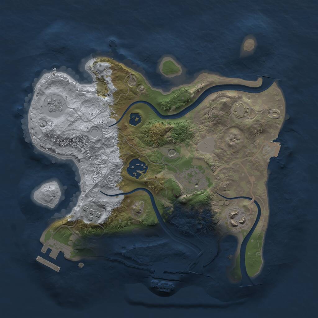 Rust Map: Procedural Map, Size: 2500, Seed: 6873, 10 Monuments