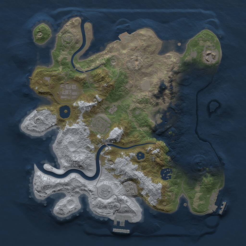 Rust Map: Procedural Map, Size: 3000, Seed: 6531539, 12 Monuments