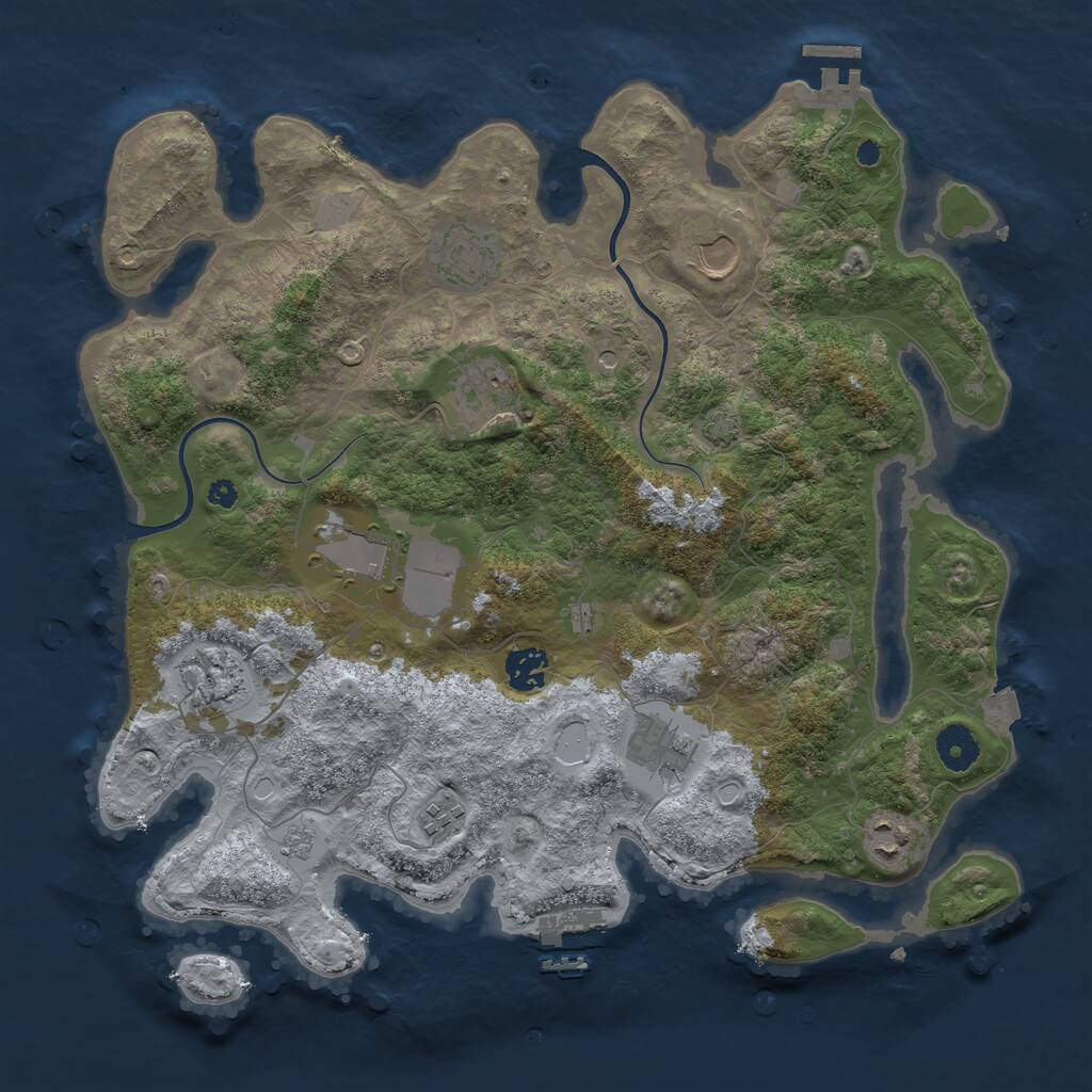 Rust Map: Procedural Map, Size: 3750, Seed: 73765908, 15 Monuments