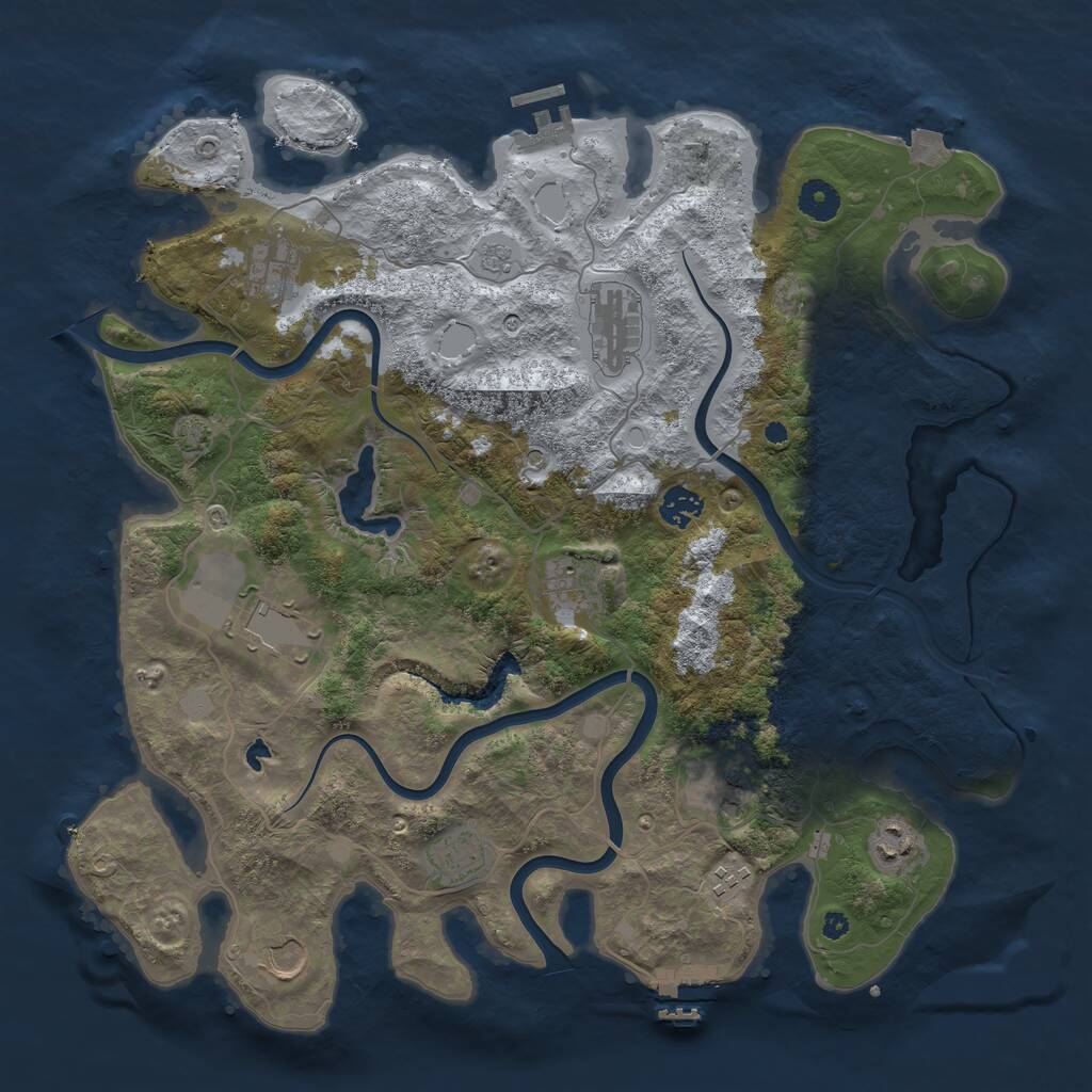 Rust Map: Procedural Map, Size: 4000, Seed: 25960122, 16 Monuments