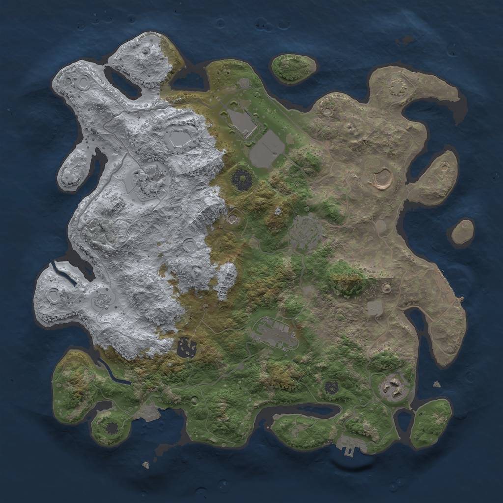 Rust Map: Procedural Map, Size: 3600, Seed: 21405, 15 Monuments