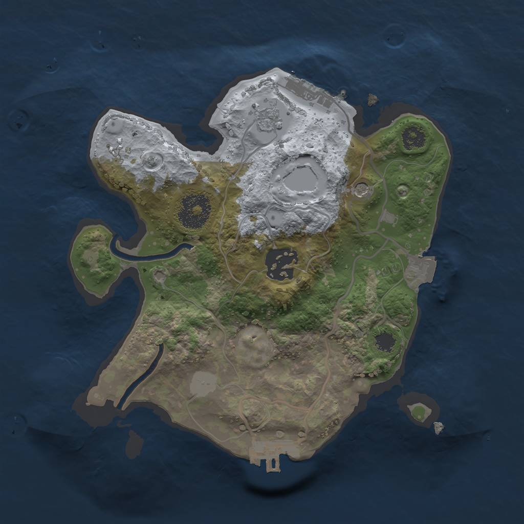 Rust Map: Procedural Map, Size: 2300, Seed: 712370000, 8 Monuments
