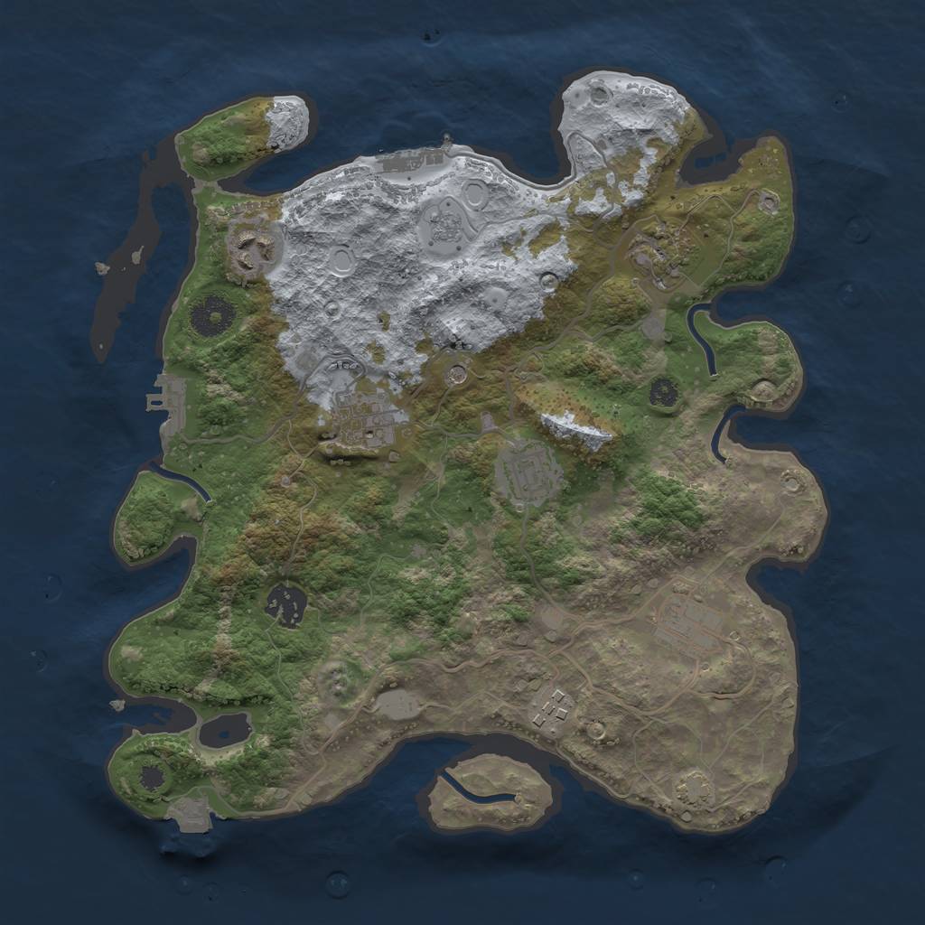 Rust Map: Procedural Map, Size: 3300, Seed: 1442293058, 15 Monuments