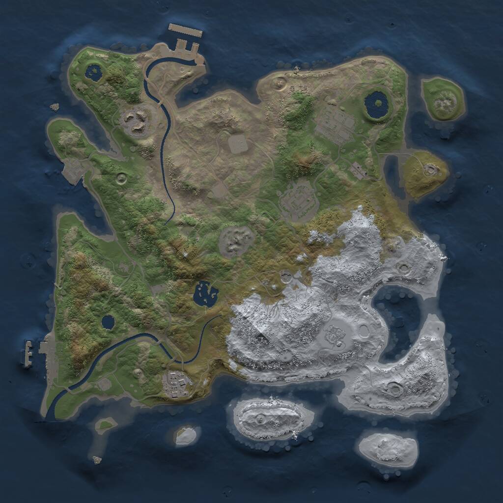 Rust Map: Procedural Map, Size: 3000, Seed: 234534, 10 Monuments