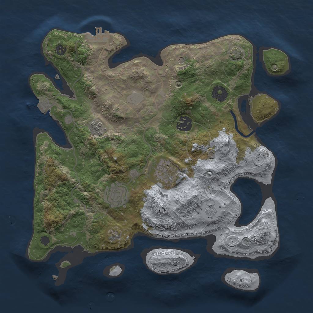 Rust Map: Procedural Map, Size: 3000, Seed: 234534, 11 Monuments