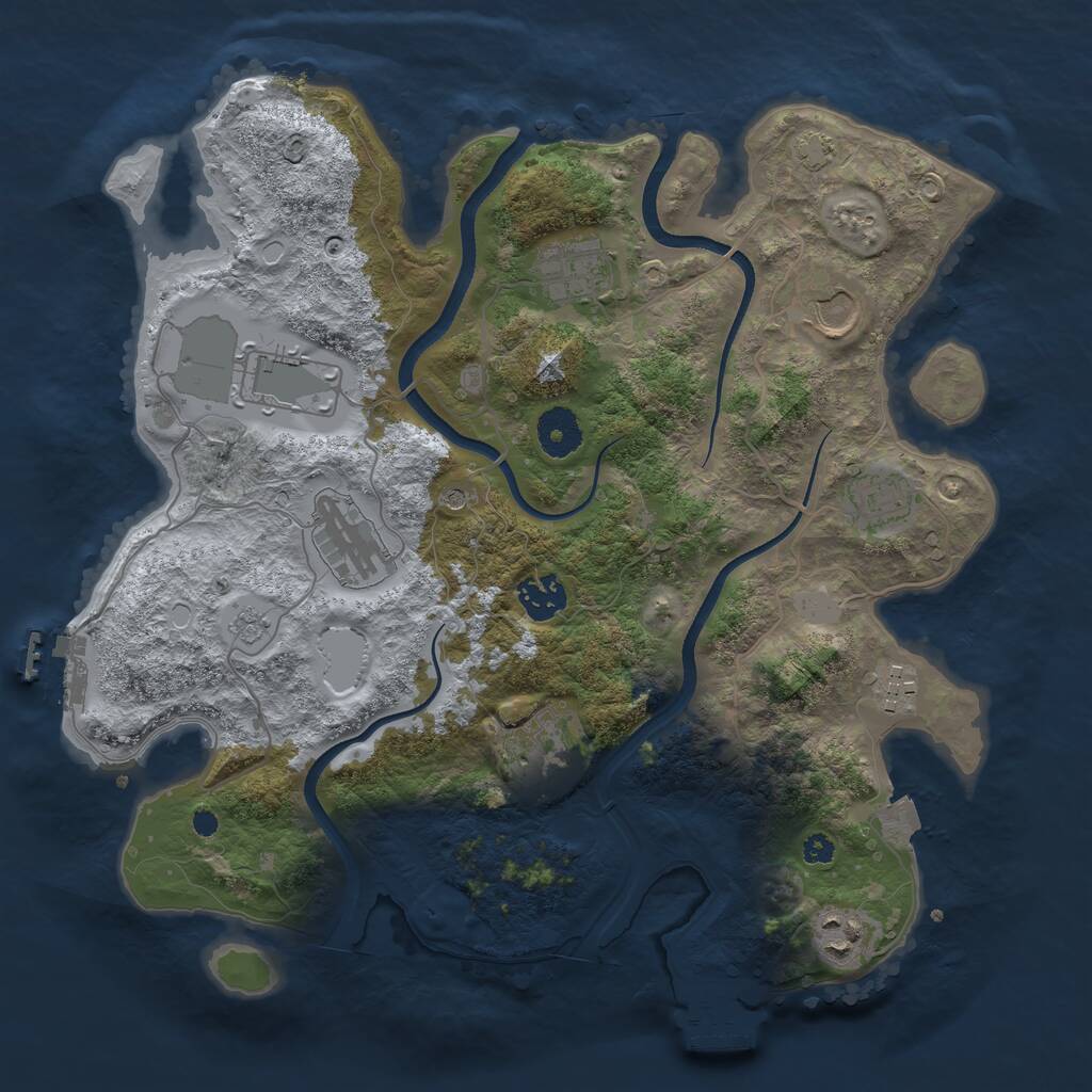 Rust Map: Procedural Map, Size: 3500, Seed: 1546846416, 15 Monuments