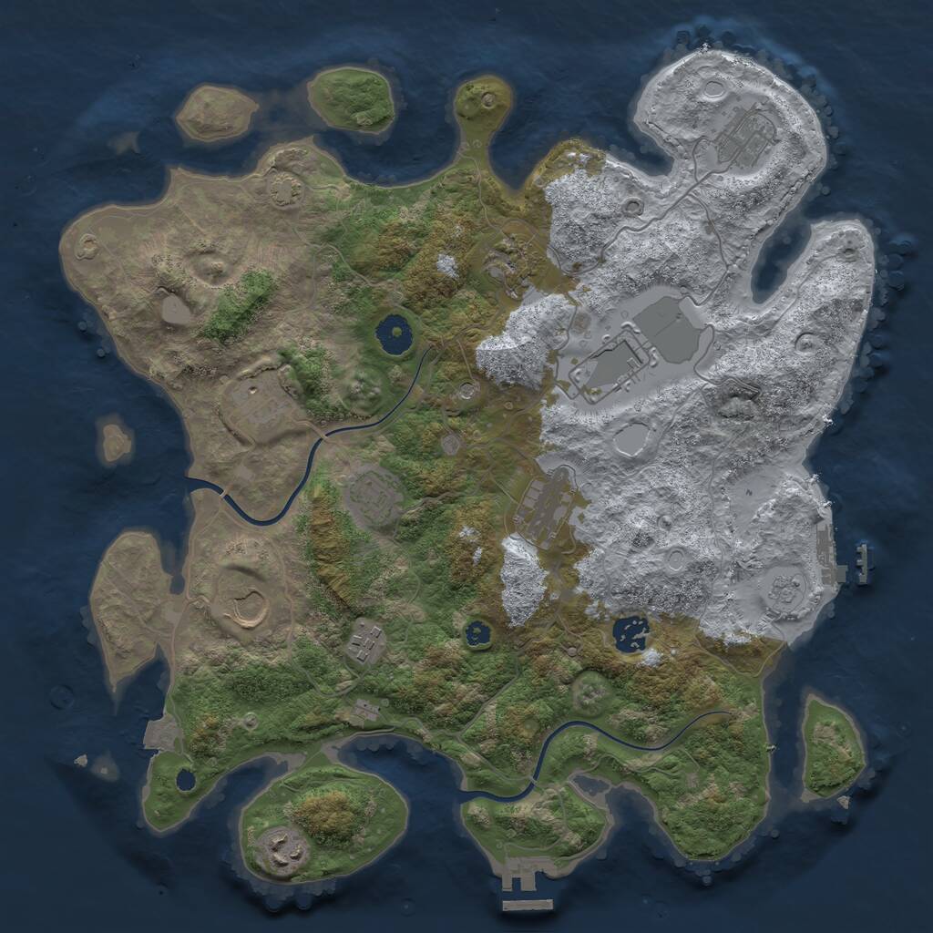 Rust Map: Procedural Map, Size: 3750, Seed: 98397962, 16 Monuments