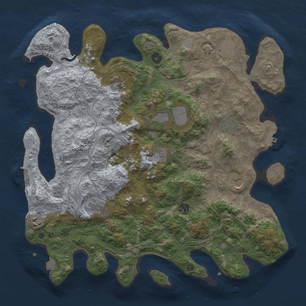 Rust Map: Procedural Map, Size: 4250, Seed: 3192465, 18 Monuments