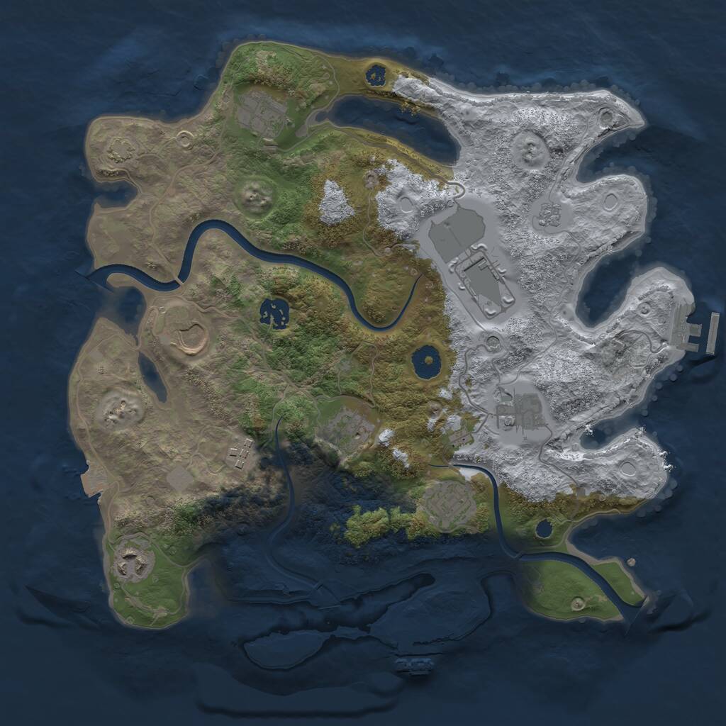 Rust Map: Procedural Map, Size: 3500, Seed: 418183054, 15 Monuments