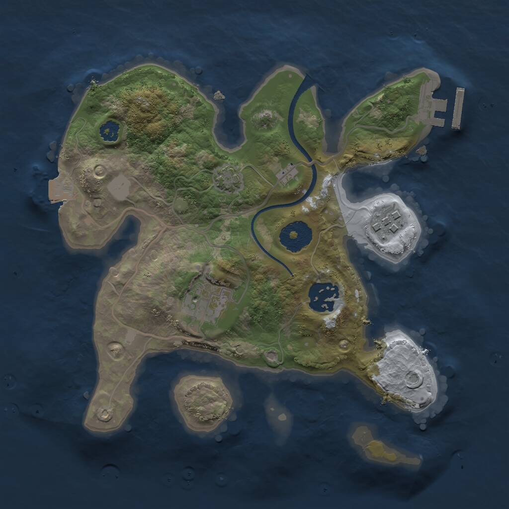 Rust Map: Procedural Map, Size: 2500, Seed: 10210424, 6 Monuments