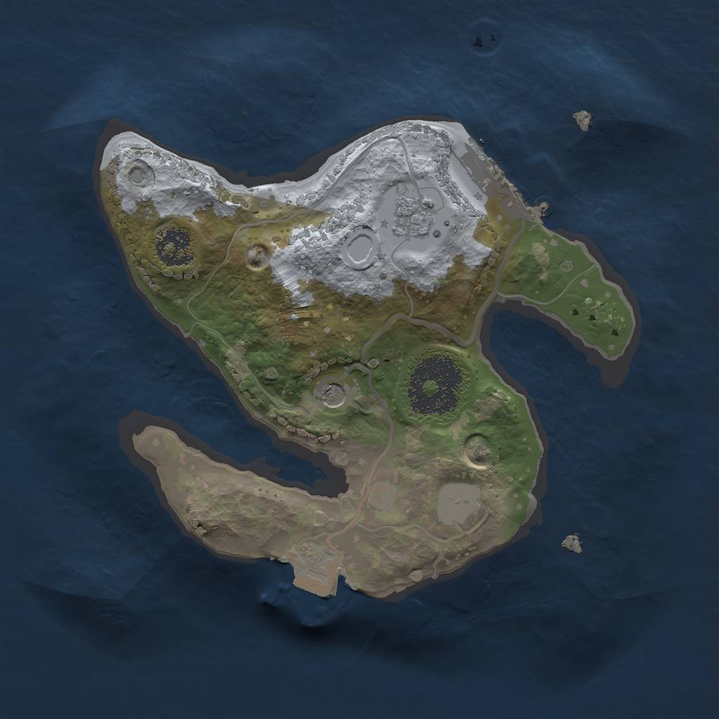 Rust Map: Procedural Map, Size: 1900, Seed: 123459, 6 Monuments