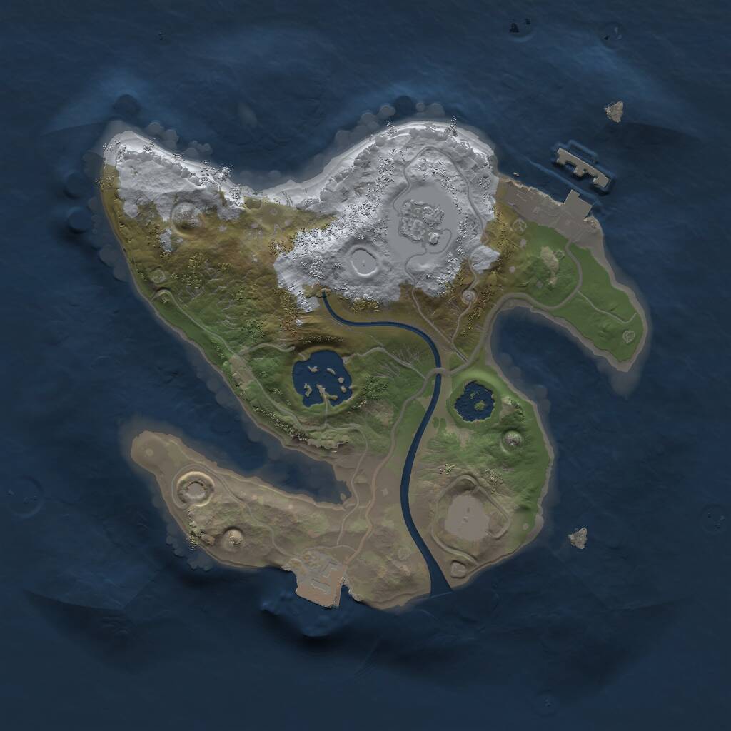 Rust Map: Procedural Map, Size: 1900, Seed: 123459, 4 Monuments