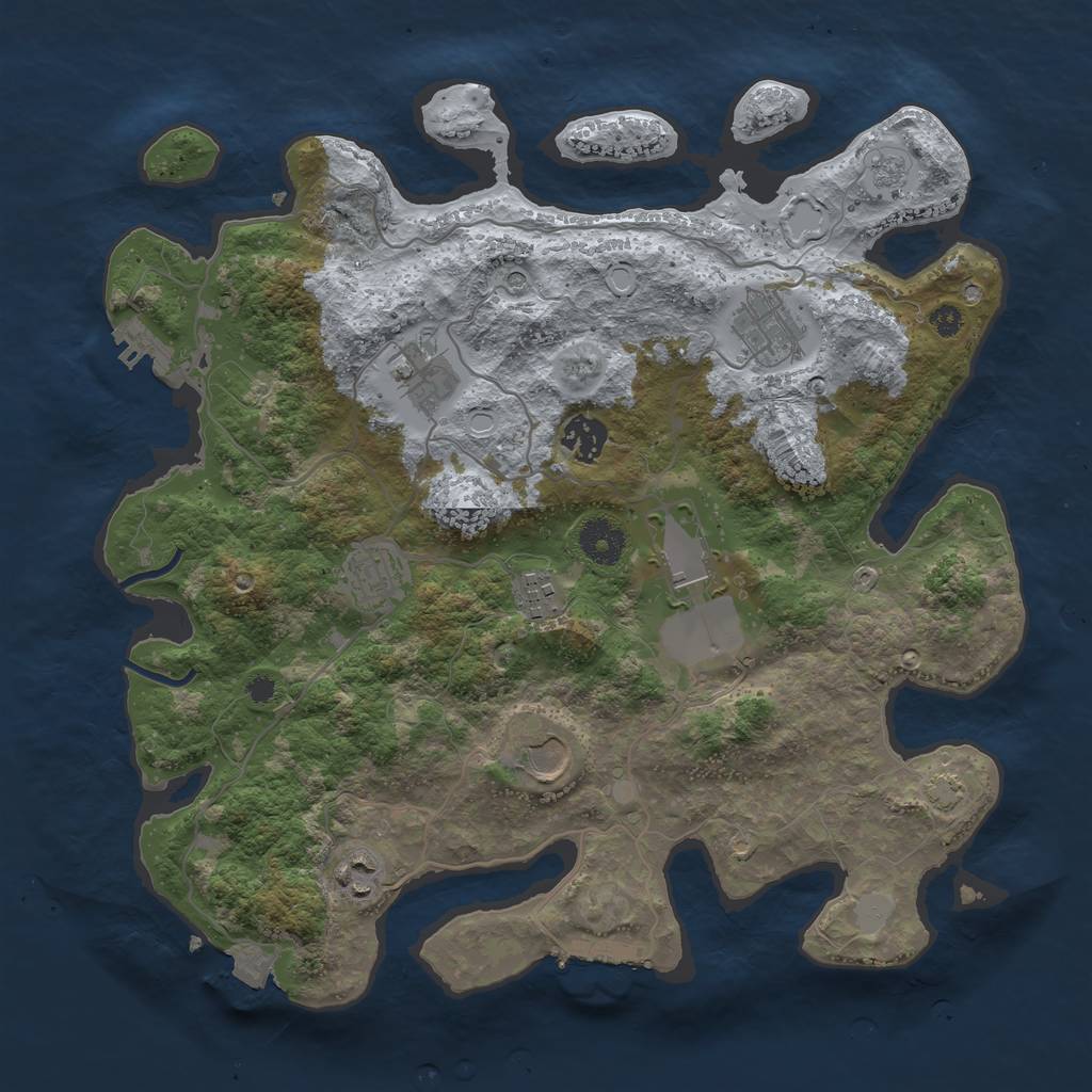 Rust Map: Procedural Map, Size: 3600, Seed: 98926317, 16 Monuments