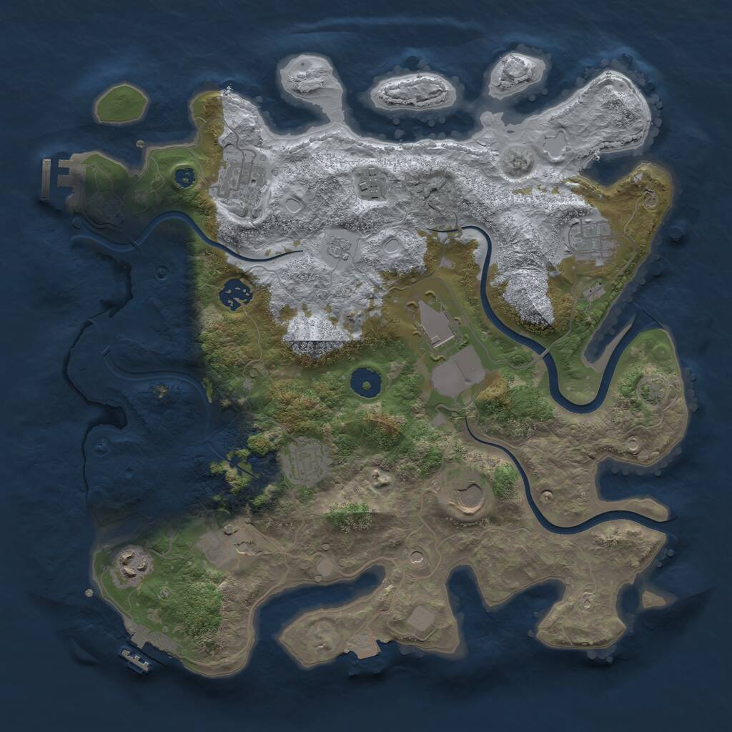 Rust Map: Procedural Map, Size: 3600, Seed: 98926317, 15 Monuments